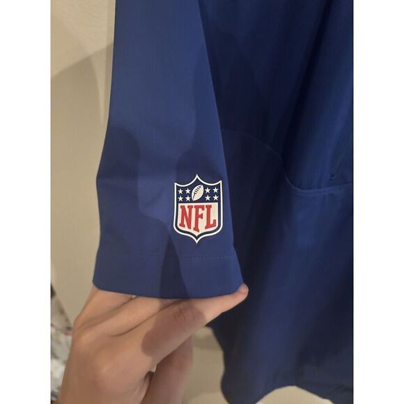 New York Giants Nike On Field Short Sleeve Windbreaker On Field Jacket Blue - Picture 6 of 11